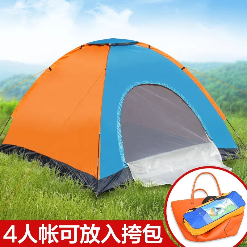 Factory direct sell double outdoor tent hand-built camping tent rainproof thickening sunscreen tent in the wild