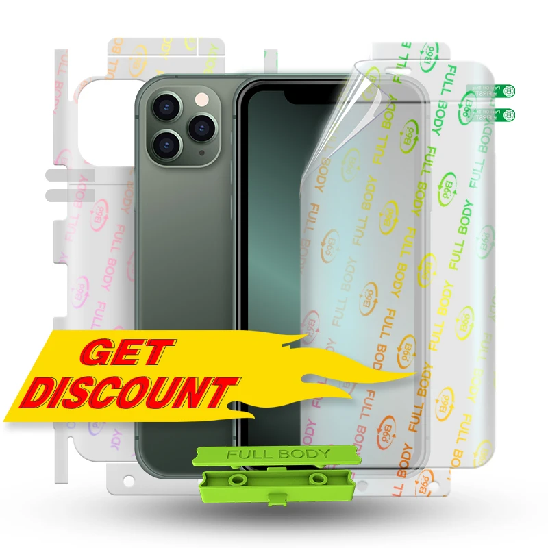 
TPU Films Full Cover Screen Protector for IPhone 11pro max Raw Film Screen Protection with Installation Tool 