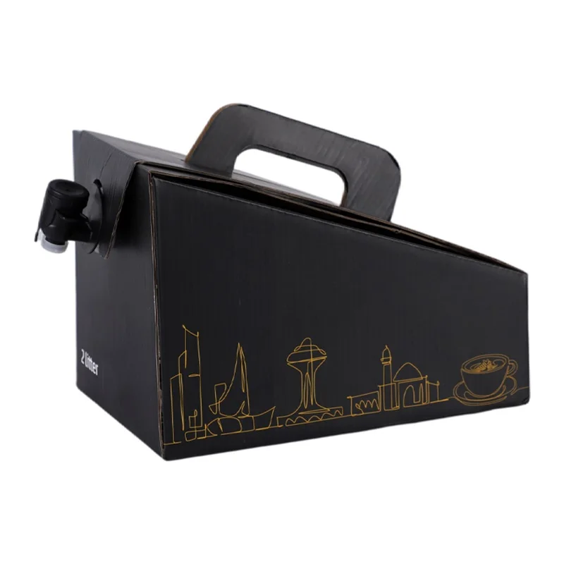 LOKYO 160oz Portable takeout beverage to go disposable coffee paper box with handle