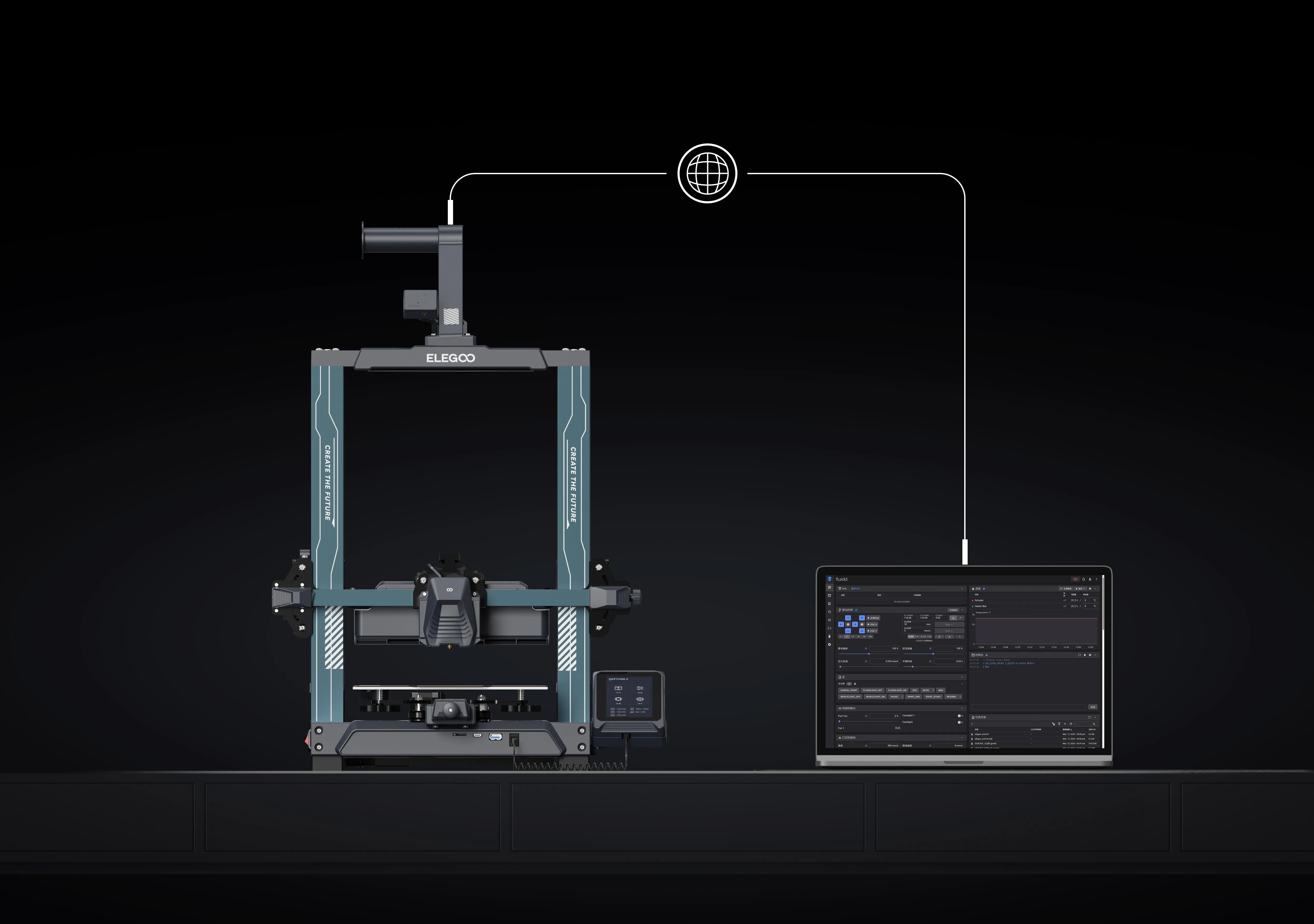 ELEGOO Neptune 4 FDM 3D Printer with Up to 500mm/s High-Speed Printing Size of 225x225x265mm /8.85x8.85x10.43 Inches