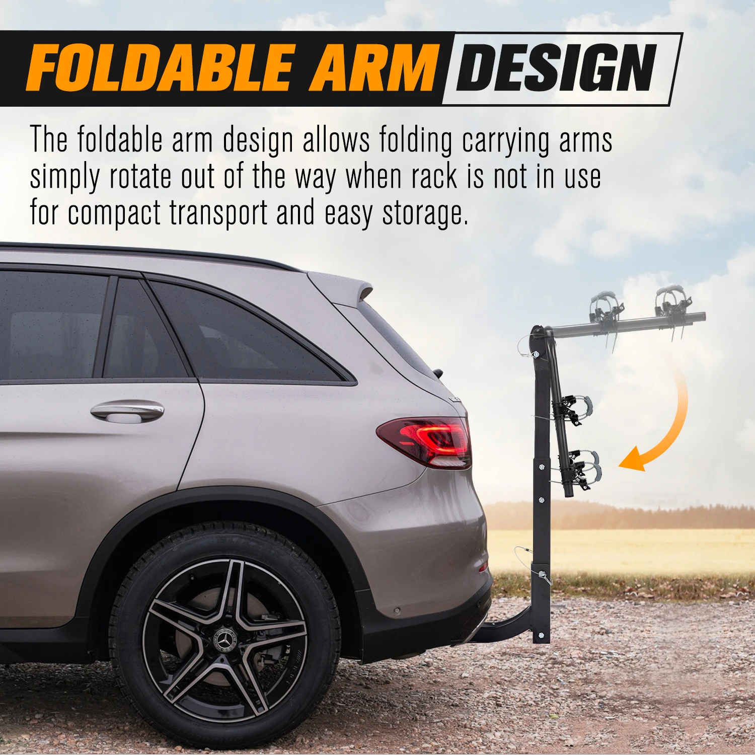 SAN HIMA Iron Truck Car Foldable Hitch 2 Bike Carrier Bicycle Rack fit 2'