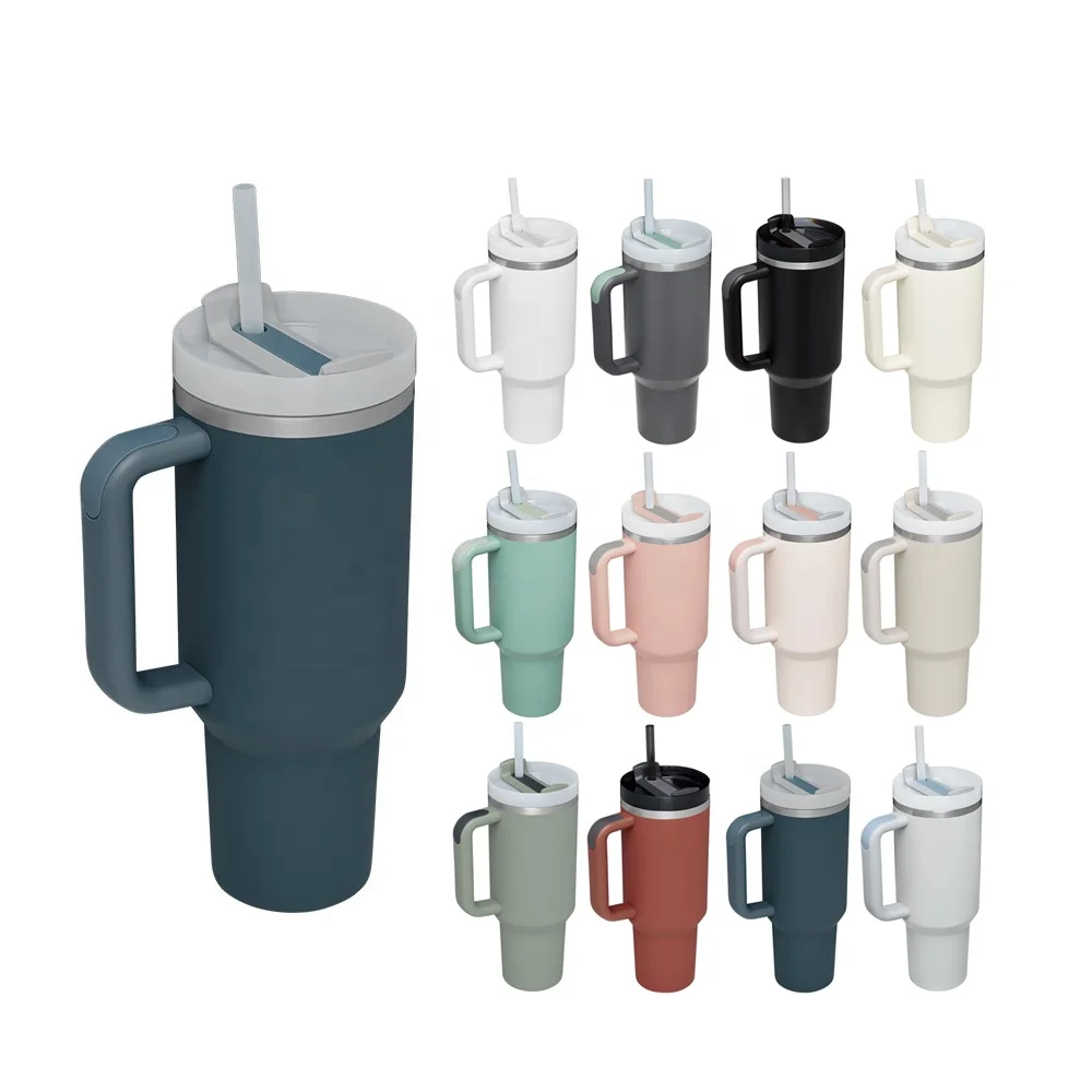 Beauchy Hot Selling 2024 40 Oz Travel Coffee Tea Car Tumblers 30Oz Logo 40Oz Tumbler Mugs With Rubber Handle