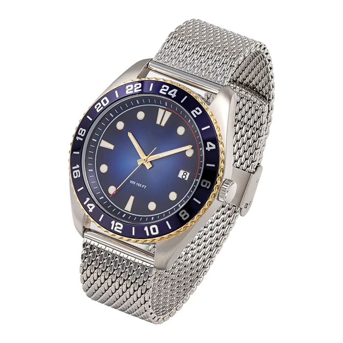 Factory custom logo men business watch with  auto date  best quality stainless steel waterproof quartz watch