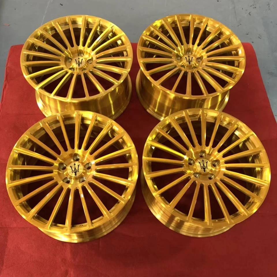 customized colorful forged 1 piece alloy wheels golden yellow color rims 18 19 20 21 22 inch for Benz in stock