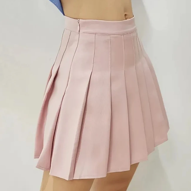 Custom Summer School Girls Plain Tennis Skirt High Waist Elegant Sport Pleated Mini Skirt For Women