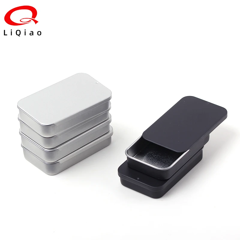 Rectangle Slide Cover Metal Box Customized Printing Small Mint Tin Can Pill Box Metal Tin Container Slide Lid