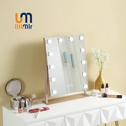 Desktop Mirror 14 LED Bulbs Lights High Quality Mode Adjustable Touch Screen Hollywood Dressing Makeup Mirror