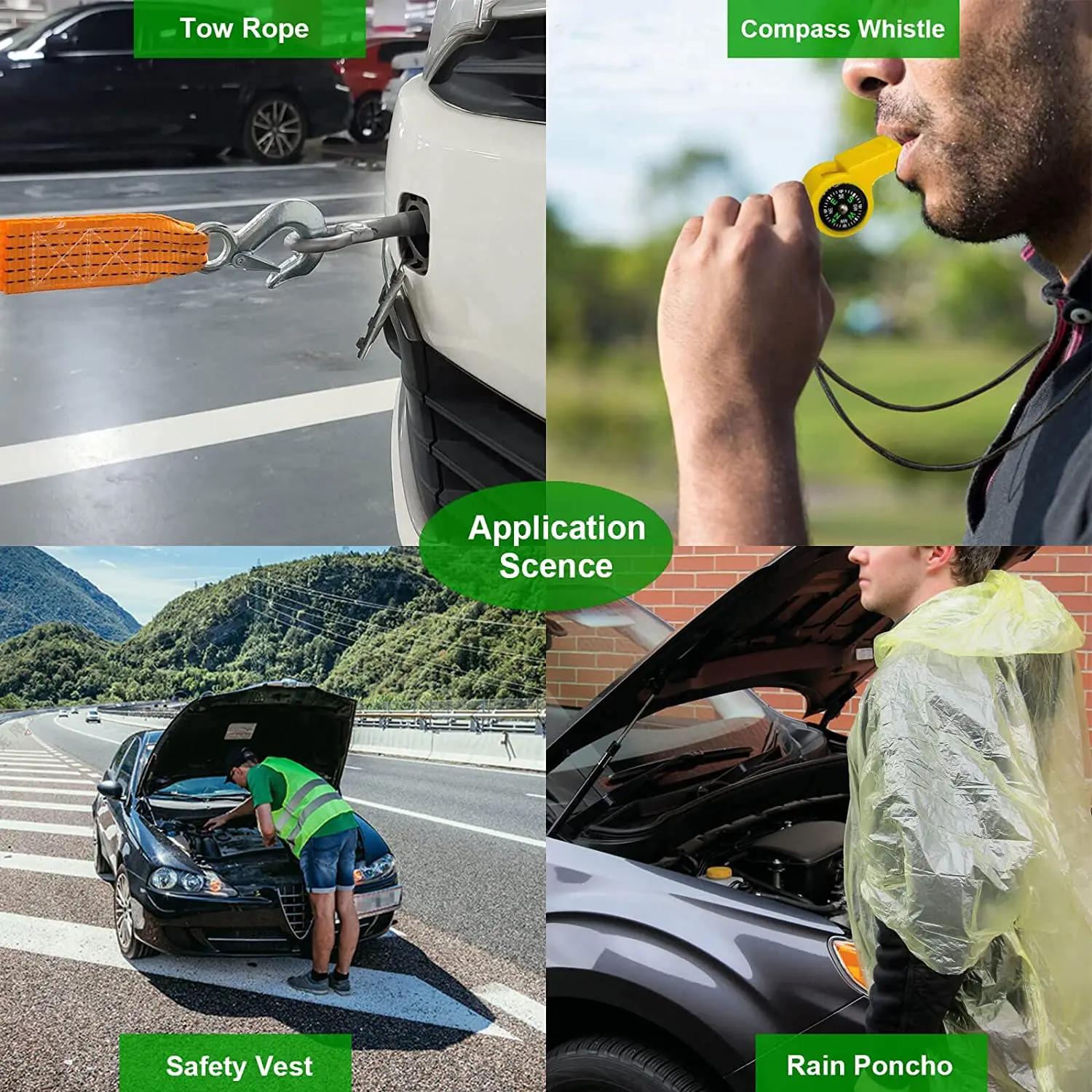 emergency car kit with tire inflator emergency stuff for car food to keep in your car for emergencies