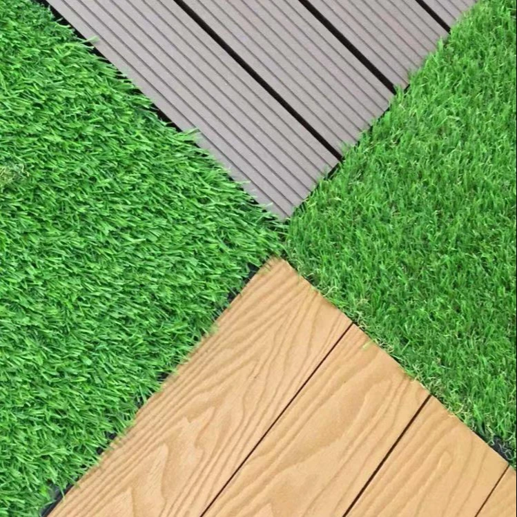 Landscape Grass Interlocking artificial grass turf tile  ECO friendly carpet outdoor garden DIY flooring300*300*22mm