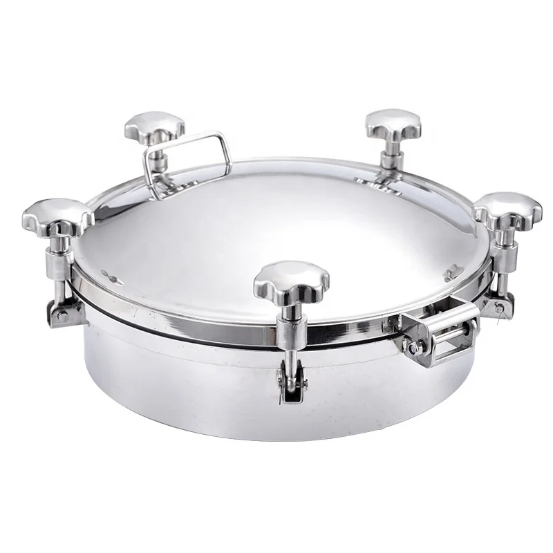 SS304 SS316L Hatch Cover Sanitary Stainless Steel Round Water Tank Manhole Cover
