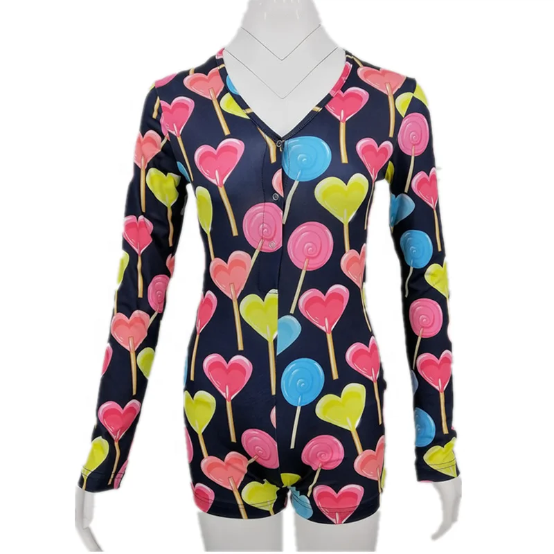 
Summer short womens house wear onesie sexy for women butt flap 