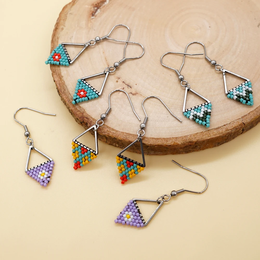 2024 Hot Selling Handmade Jewelry Miyuki Seed Beads Tassel Fringe Fashion Drop Beaded Earrings For Women