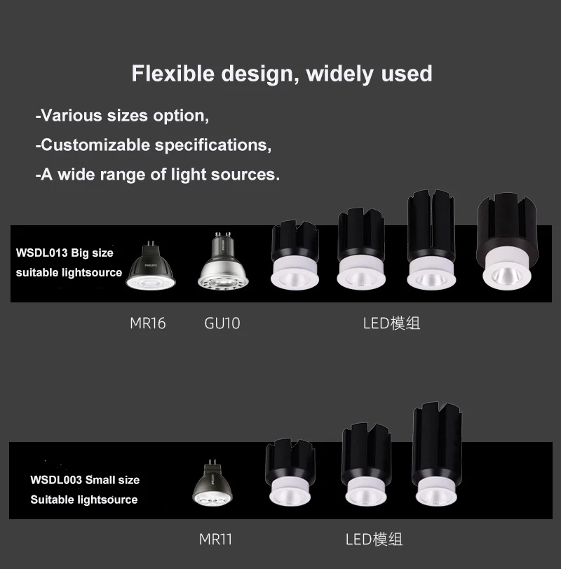 Gu10 Fixture 55mm 75mm 85mm White Mr16 Housing Led Gu10 Spot Light Spotlight Housing