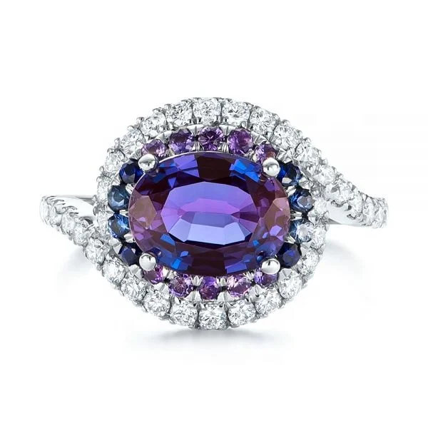  Hot Selling Alexandrite Jewelry 925 Sterling Silver Engagement