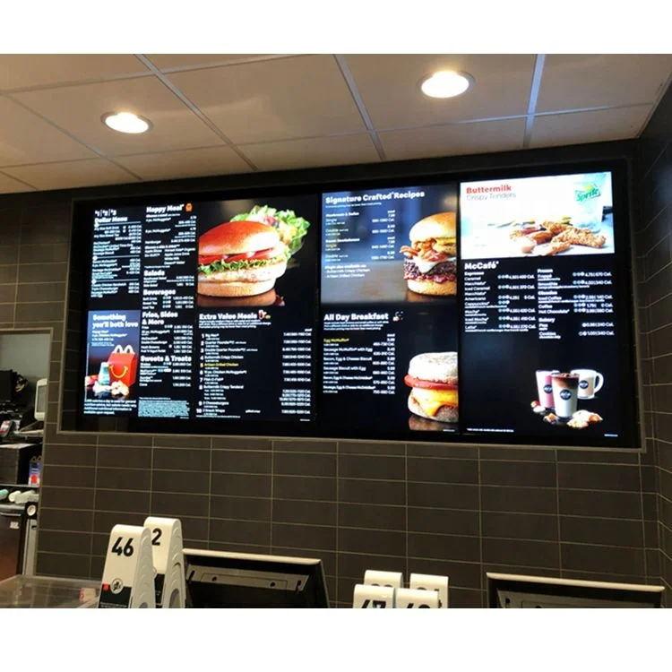 55 дюймов высокой яркости Ресторан Mcdonald Fast Food Drive-thru цифровое меню дисплей