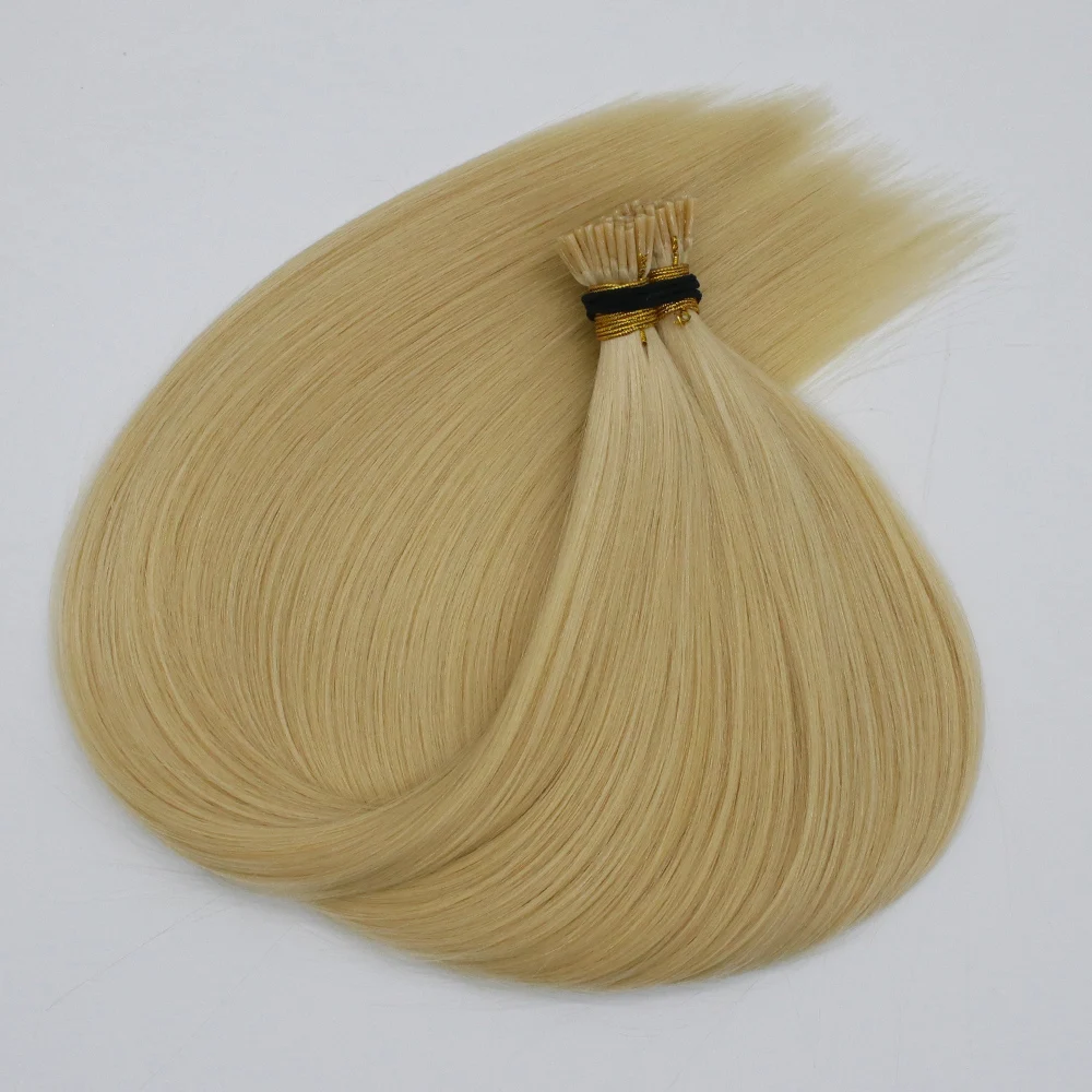 Italy strong glue Pre-Bonded I Tip Hair Extensions Stick Tip Cold Hair 100% Virgin Cuticle Remy Keratin Human Hair extensions