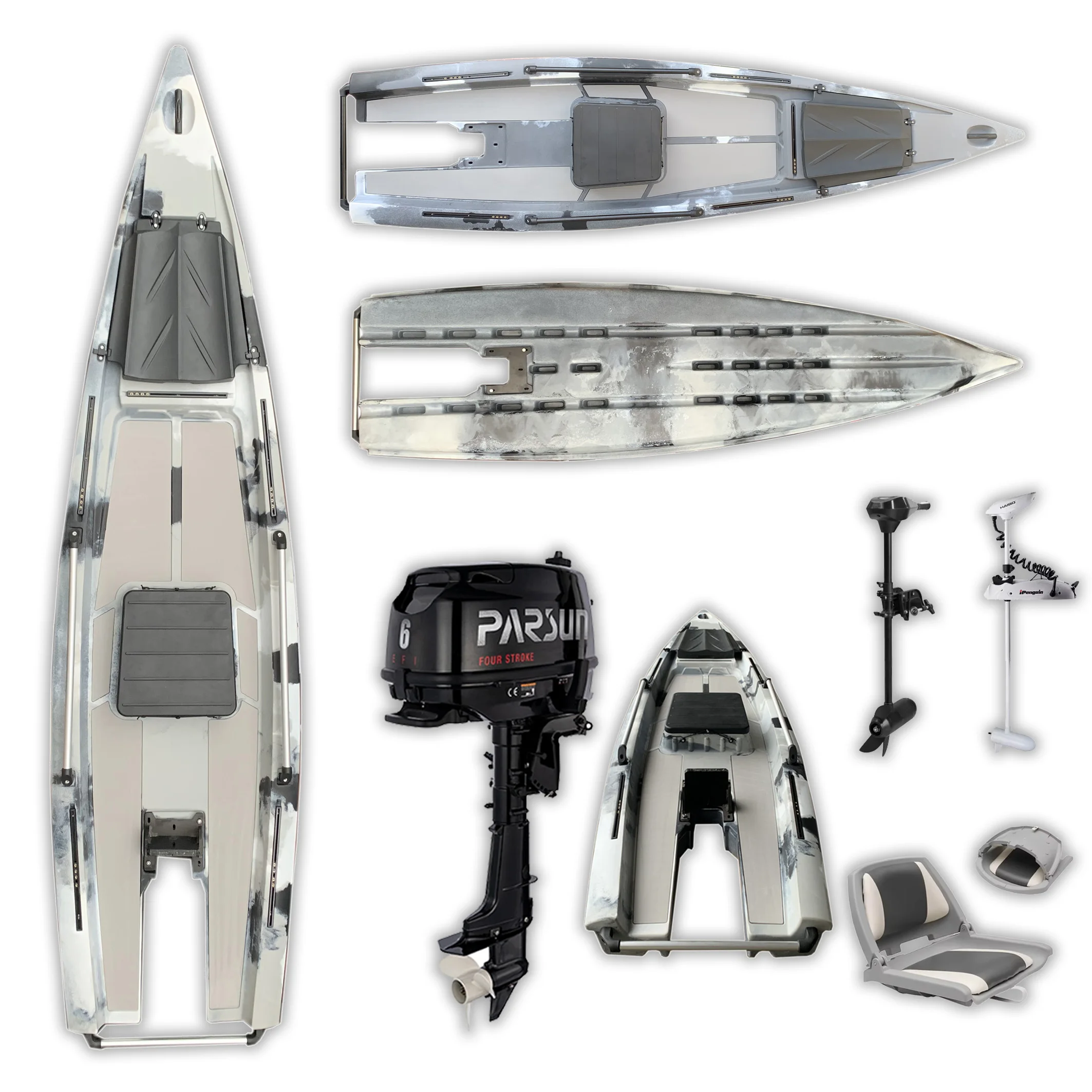 2022 hot sale 4m 14ft high quality river sea solo skiff boat fishing kayak with motor skiff boats