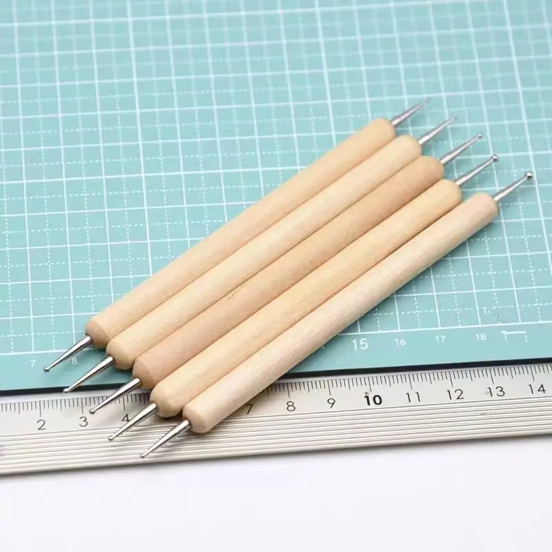 Factory direct sales high quality wooden handle tools wholesale dotting tools nail set