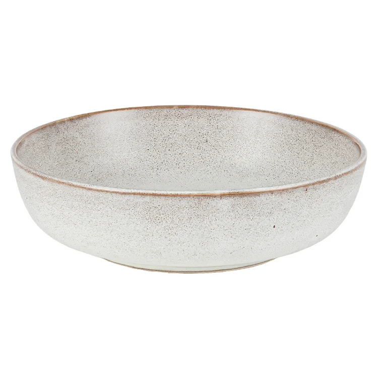 Slight Defect Modern Natural Colour Porcelain Microwave Round Ceramic Ramen Bowl Microwave Safe Porcelain Bowls Tableware