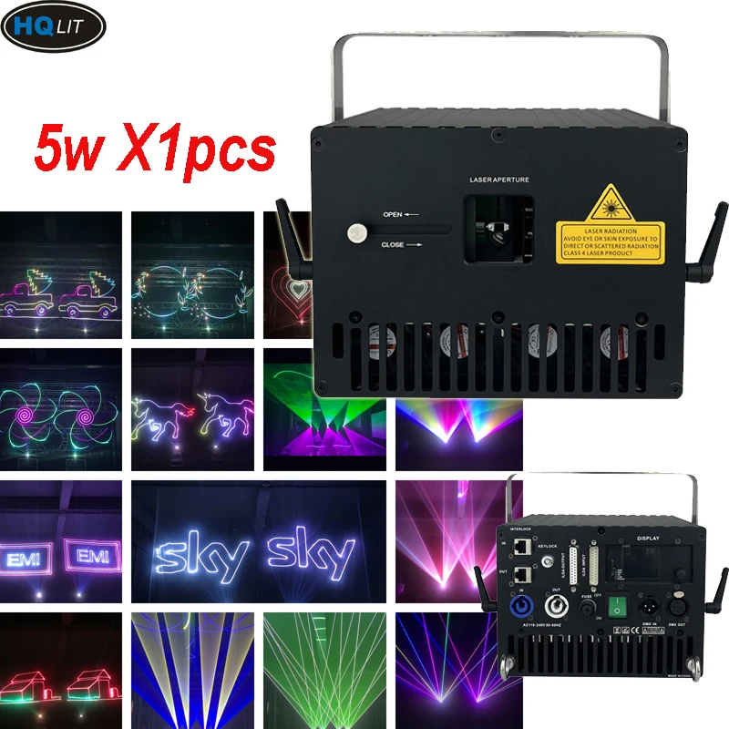 3D Laser Disco Projector 6w 5w Lazer Lights 35kpps 40kpps Animation Disco Dj Mini Laser Light Stage Effect Laser Projector