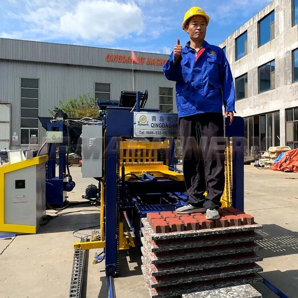 Atomatic block brick making machine QT4-16 cement interlock hollow building construction block machinary for sale