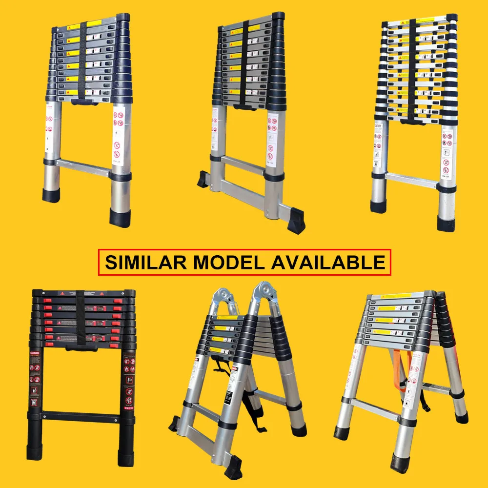  Double Sided Aluminum Telescopic Hinged Step Ladder 3.2m 3.8m 4.4m 5m 5.6m Different