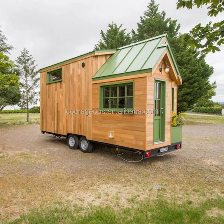 fast building green prefabricated house wooden tiny prefab mobile trailer house
