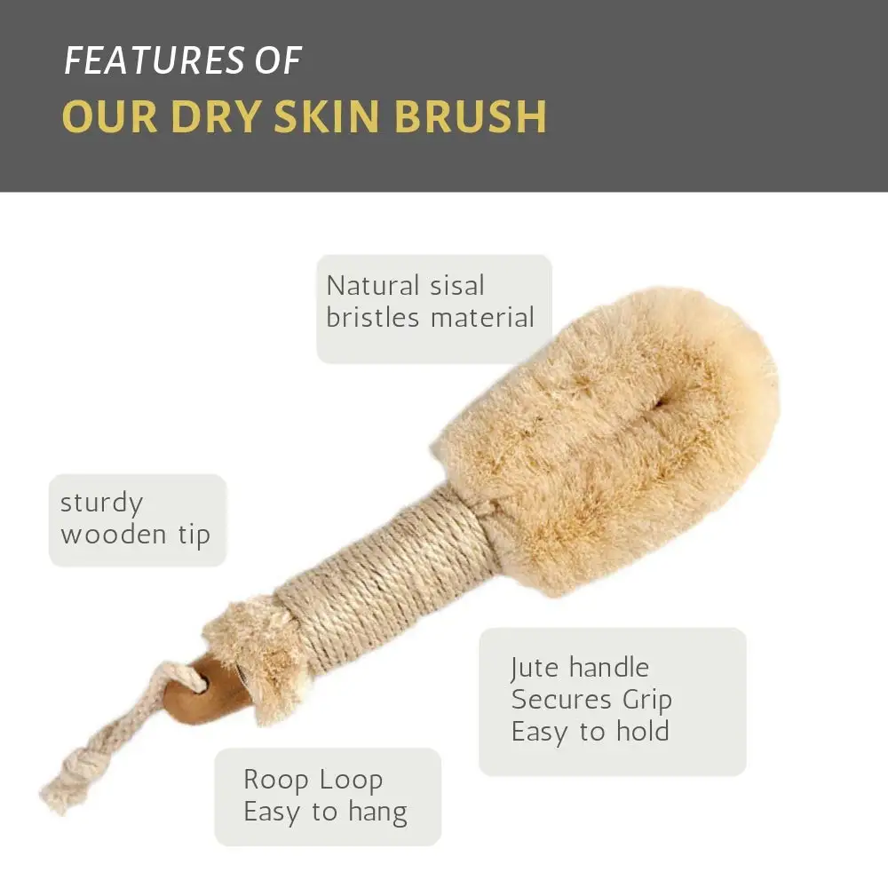 
Amazon Best Seller Cleaning Custom Logo Body Natural Spa Sisal Dry Skin Brush 
