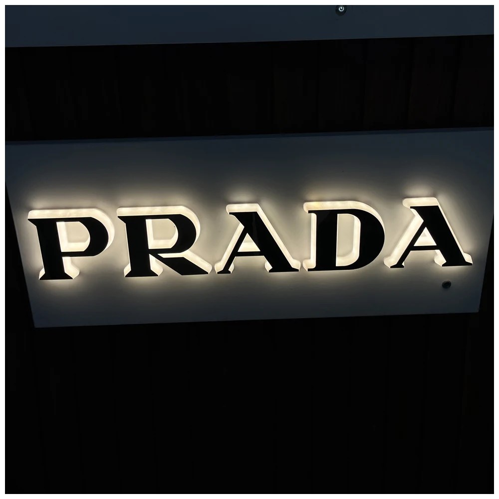 Custom Advertising led business metal backlit sign 3d illuminated logo letter sign electric outdoor custom store front sign