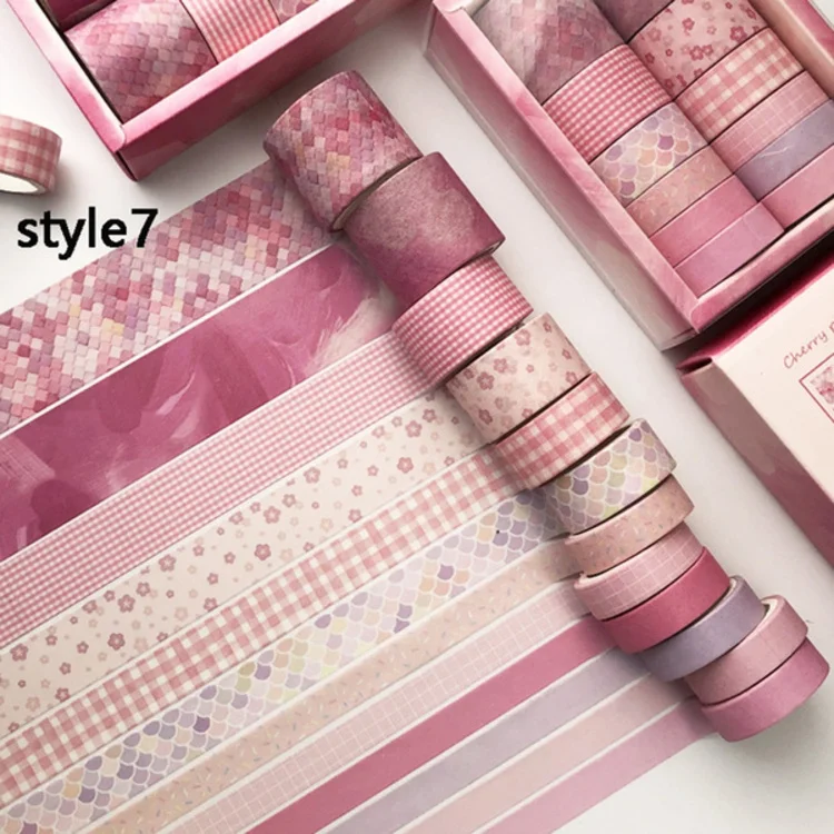 Hand account tape basic girl color and paper set whole roll of cheap diy decorative stickers film masking rollers tools