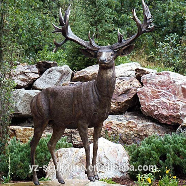 
Modern outdoor life size garden decoration cast bronze brass deer statue sculptures for sale 