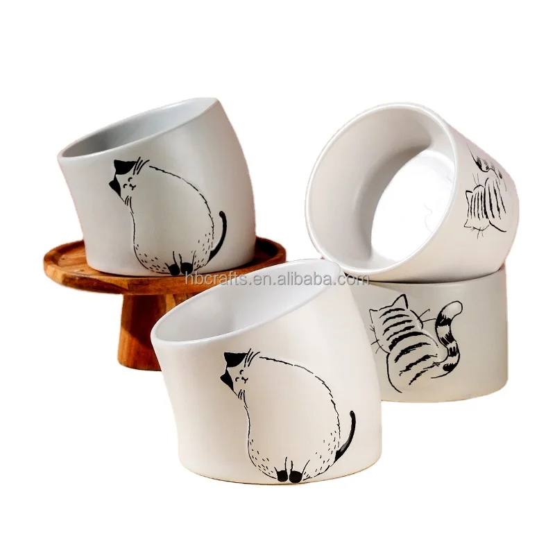 Factory direct sales Ceramic pet dog water bowl with custom logo