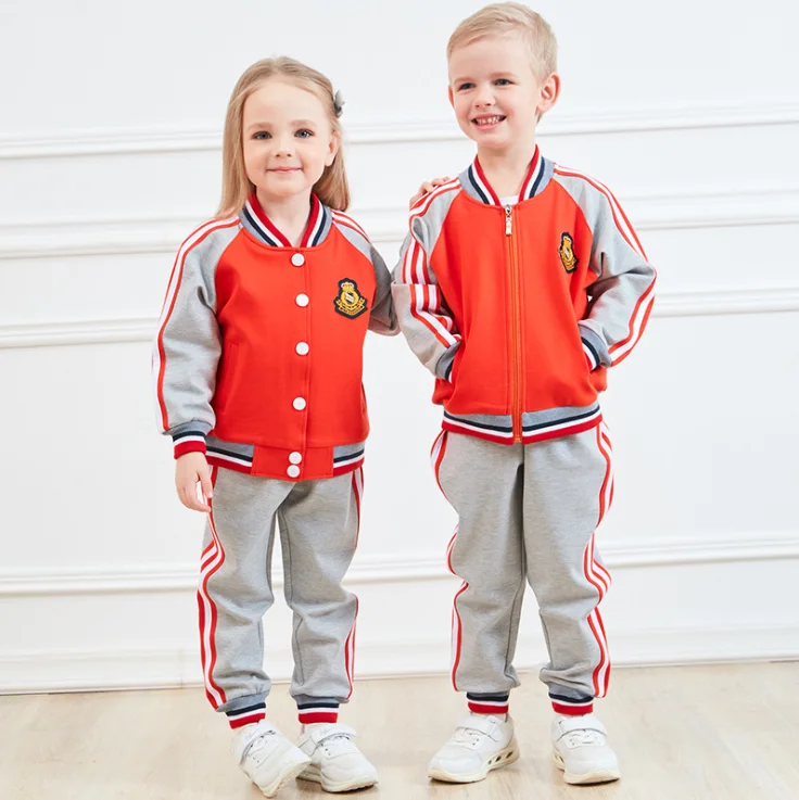 
Spring Latest Design Primary School Kids Uniform Sports Suit For Kindergarten 