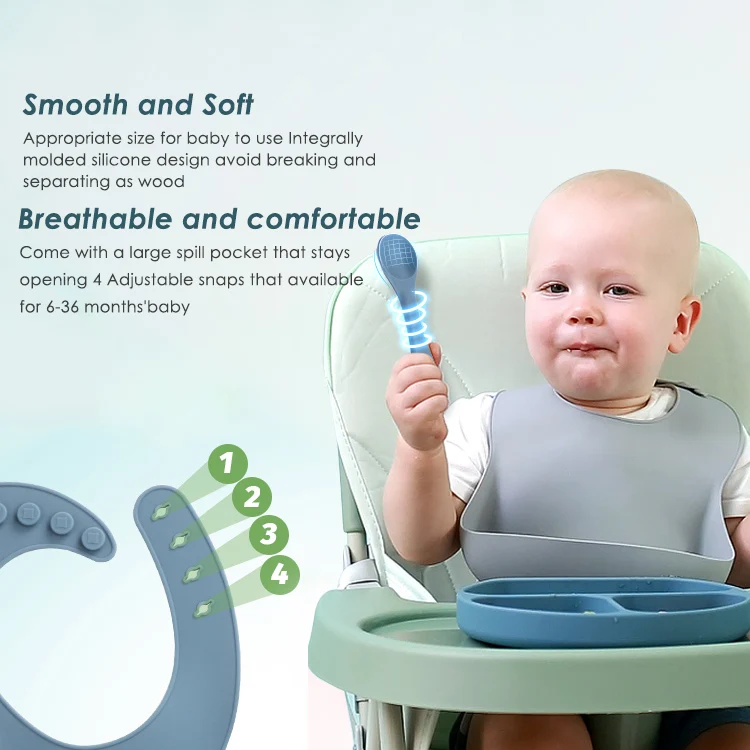 2024 New Product Ideas 100% Food Grade BPA Free Silicone Dinnerware Baby Bowl Suction Tableware Set Kids Dining Supplies