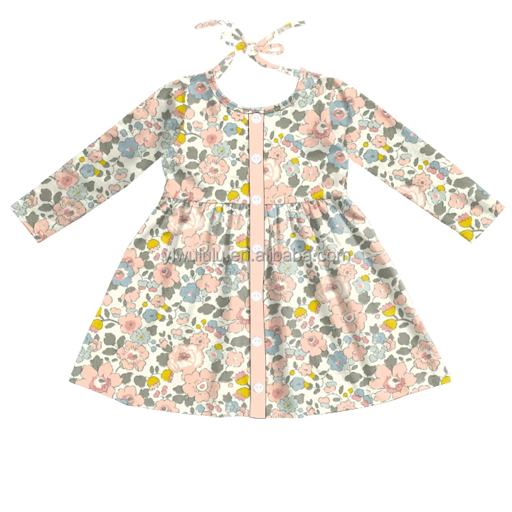 Children Girls Dress Fall Winter New Design Girls Floral Dress