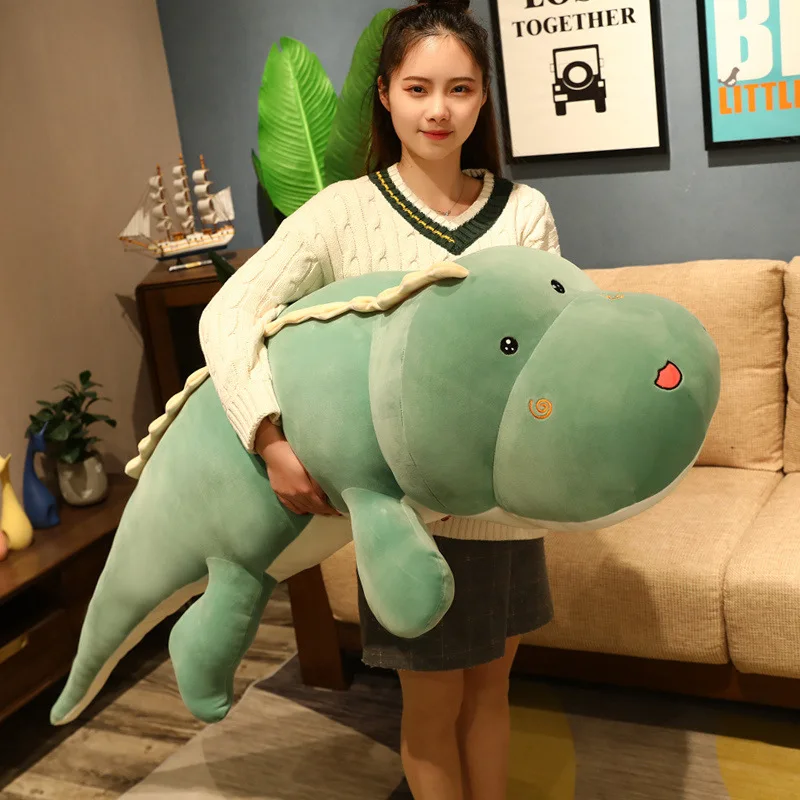 Fast Shipping Soft Fleece Green 80cm Plush Crocodile Toys Polyester Flannel Cute Animal 2 in 1 Pillow Stuffed Soft Toys for Kids