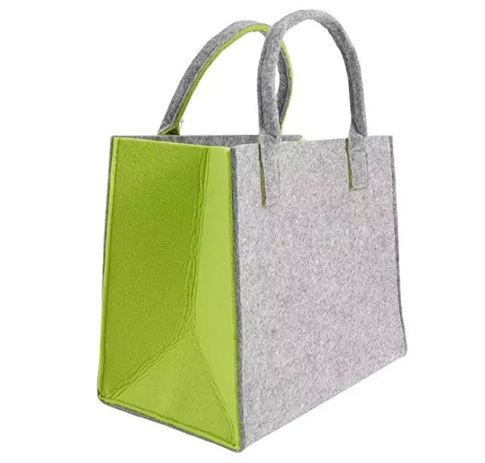 Promotion Reusable Felt Bag 3mm Eco-friendly Felt Foods Delivery Custom Large Firewood Basket Handbag Shopping Tote Bag