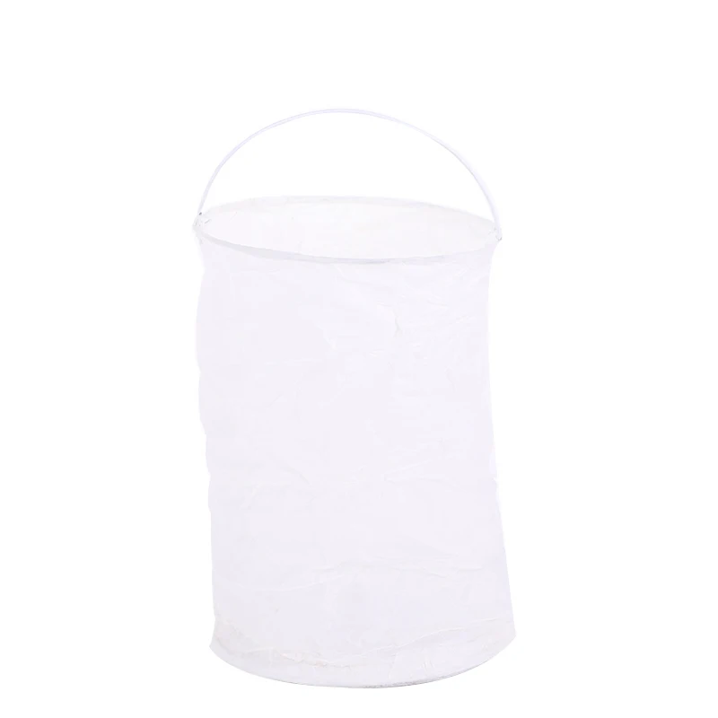 10*15cm White Hanging Cylinder Collapsible Paper Lantern with CR2032 Cell LED Light for Wedding Party Festival Decoration
