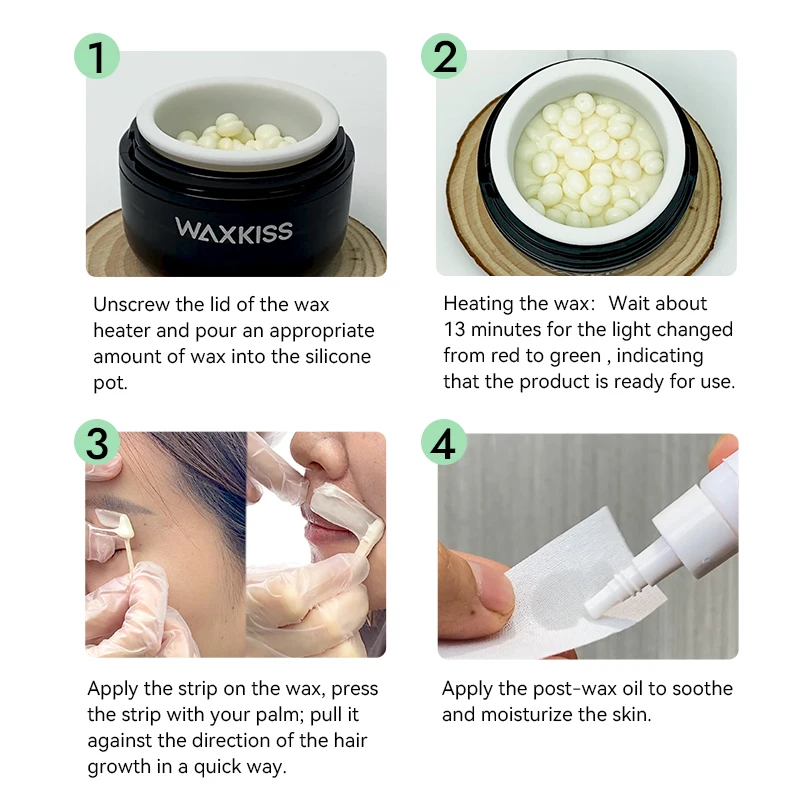 Easy To Clean 8ml Mini Silicone Nose Wax Pot Kit Portable Black Depilatory Wax Machine For Ear Hair Removal Eyebrow Shaping