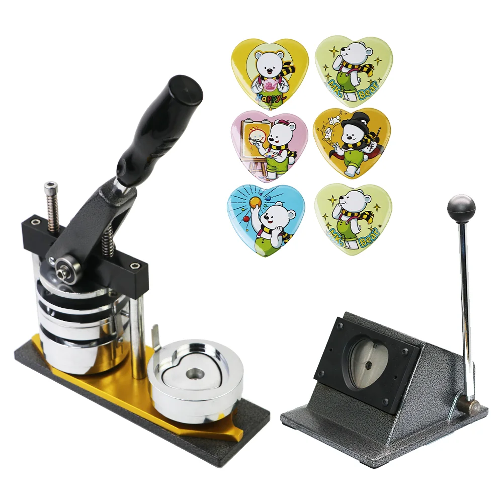 Набор для изготовления магнитов в форме сердца 57x54 мм включая машину резак и 1000 шт. магнитных материалов