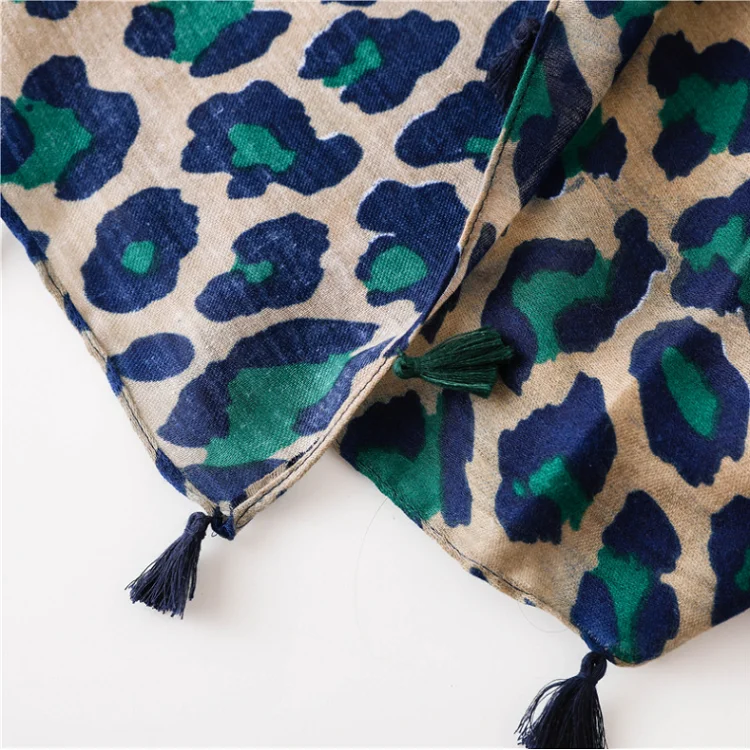 Classic fashion leopard Hijab long scarf ladies cotton scarves shawl