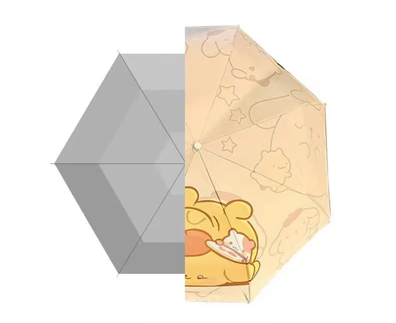 Automatic Umbrella Sun Umbrella Pudding Dog Folding Portable Three-fold Umbrella Rain Black Glue Bottom Layer Blocks UV Rays 13