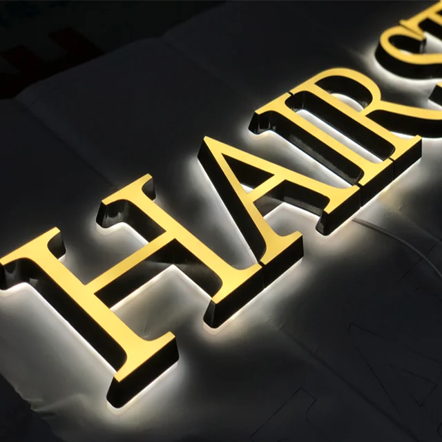 Custom 3d sign backlit letters acrylic channel letter sign led signboard wall mounted led sign light 3d logo signage