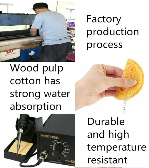 Hot Sale Water-drop Shape Natural Cellulose Sponge Natural Wooden Pulp Material Kitchen Cleaning