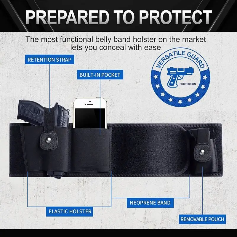 Concealed Carry Womens Waistband Neoprene Pistol Belly Band Gun Holster For Outdoor Sports
