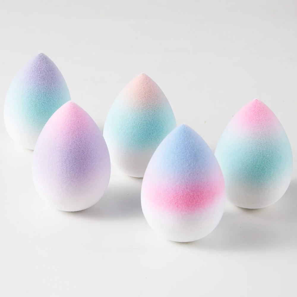 Free Sample Mult-color Wholesale Premium Super Soft Make Up 3D Latex Free Makeup Gradient Microfibre Beauty Sponge