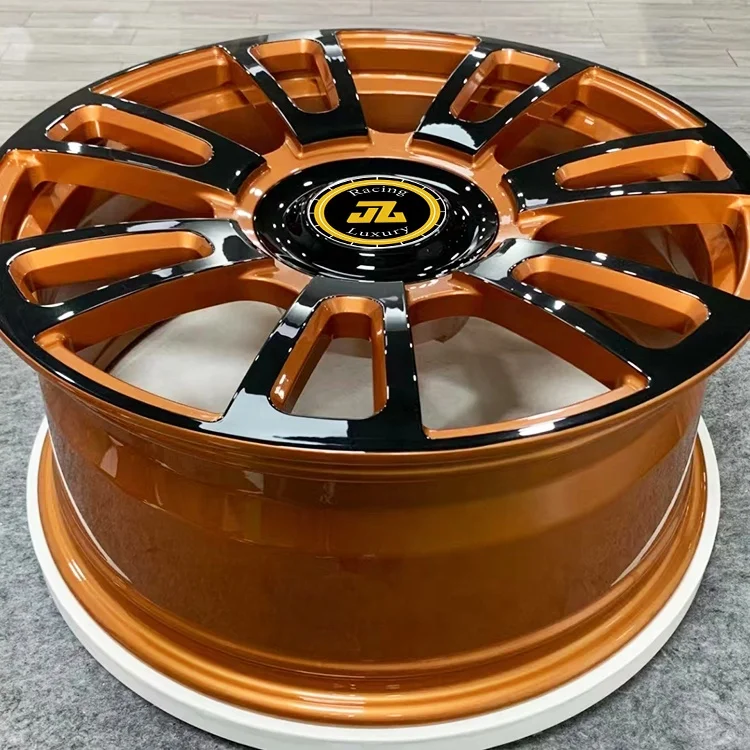 Jiangzao Golden Finish Passenger Car Wheels Forged Alloy Car Wheel Rim 18 19 20 21 22 inch 5x112 5x120 5x130 6x139.7