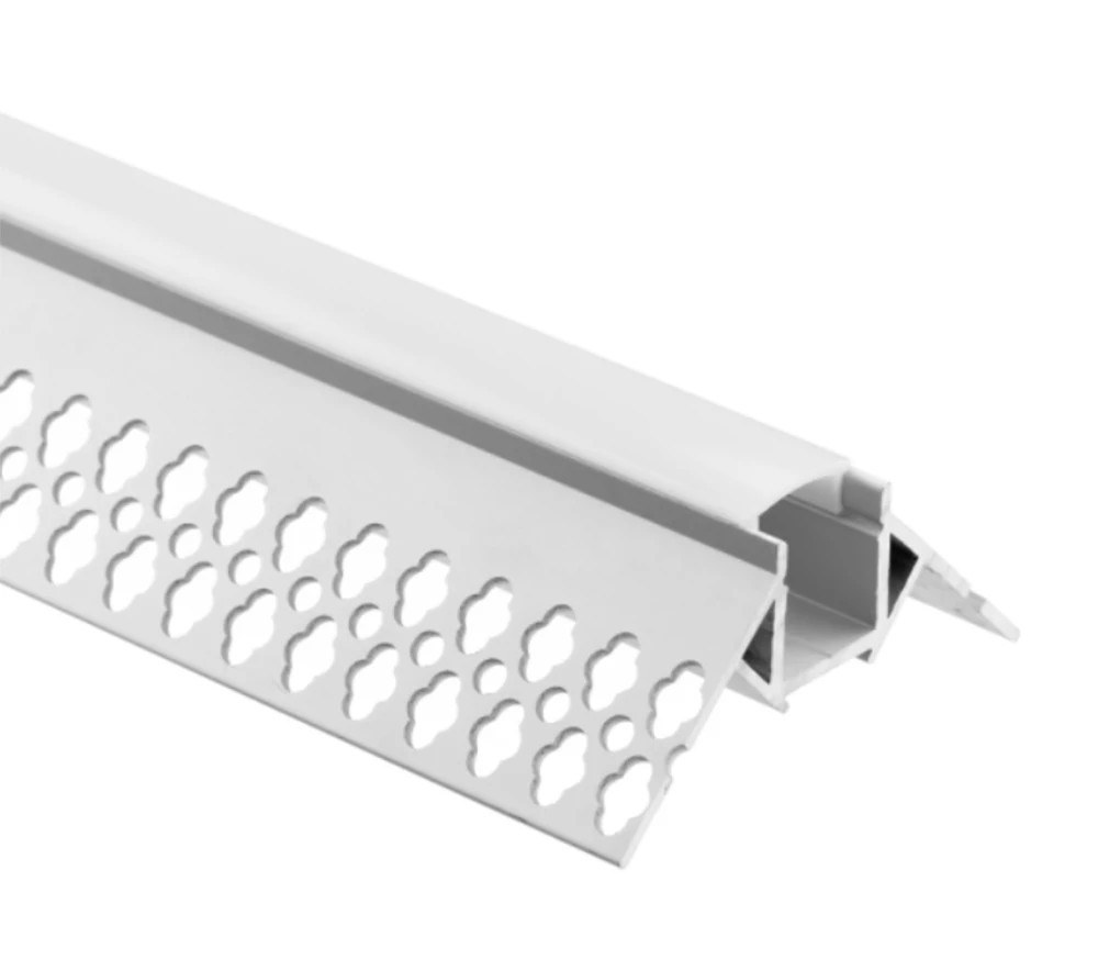 Plaster board in Trimless Drywall led aluminum Profile with diffuser for Inner Corner Wall