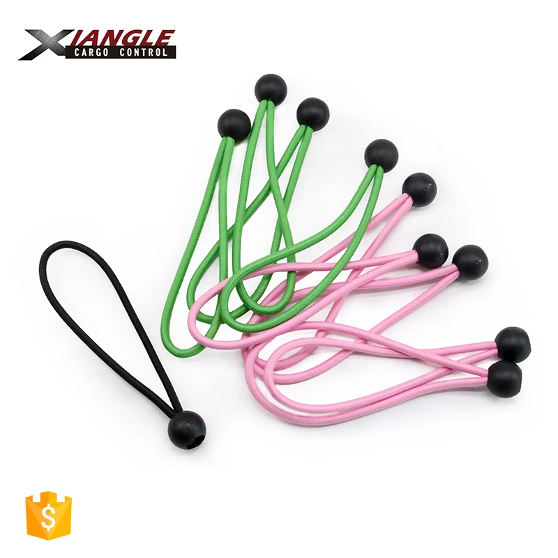 Manufacture High Tenacity Latex Thread colorful Bungee Cords Loop With Black Plastic Ball