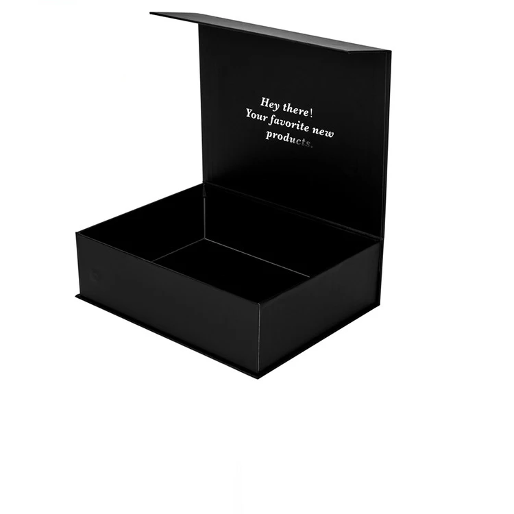 Eco friendly Logo designer Cardboard Packaging Magnetic Closure custom Black shoe Foldable magnetic Paper Gift Box with logo